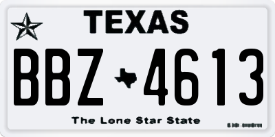 TX license plate BBZ4613