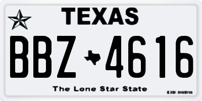 TX license plate BBZ4616