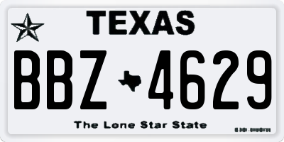 TX license plate BBZ4629