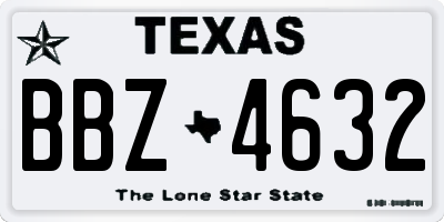 TX license plate BBZ4632