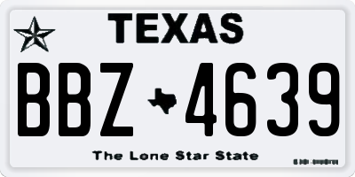 TX license plate BBZ4639