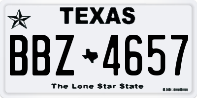 TX license plate BBZ4657