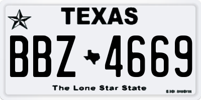 TX license plate BBZ4669