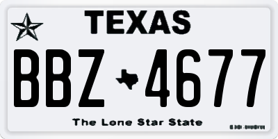 TX license plate BBZ4677
