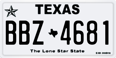 TX license plate BBZ4681