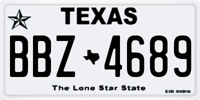TX license plate BBZ4689