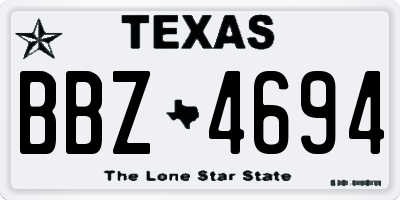 TX license plate BBZ4694