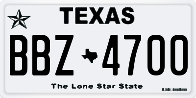 TX license plate BBZ4700