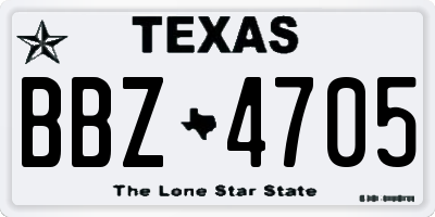 TX license plate BBZ4705