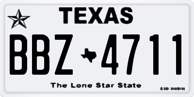 TX license plate BBZ4711