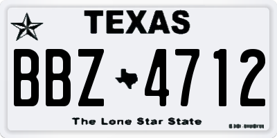 TX license plate BBZ4712