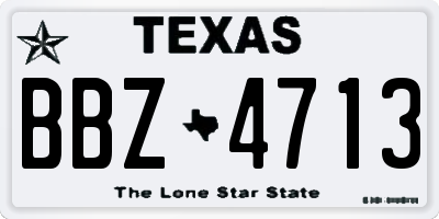 TX license plate BBZ4713