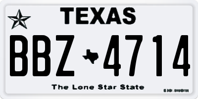 TX license plate BBZ4714