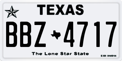 TX license plate BBZ4717