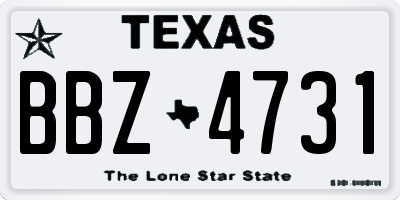 TX license plate BBZ4731