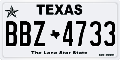 TX license plate BBZ4733