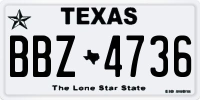 TX license plate BBZ4736