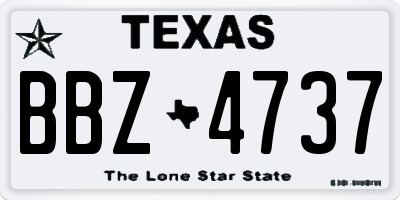 TX license plate BBZ4737