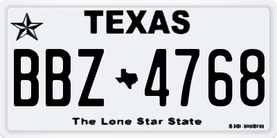 TX license plate BBZ4768