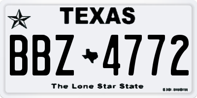 TX license plate BBZ4772