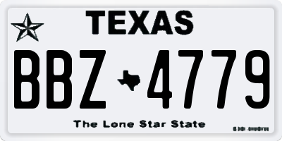 TX license plate BBZ4779