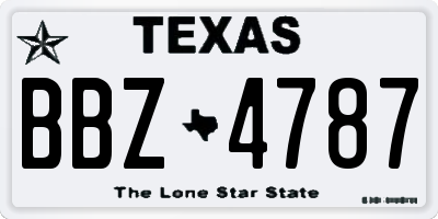 TX license plate BBZ4787