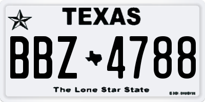 TX license plate BBZ4788