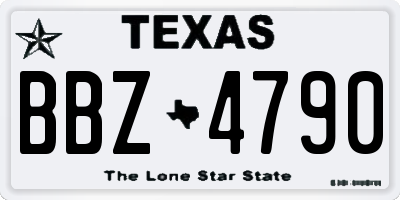 TX license plate BBZ4790