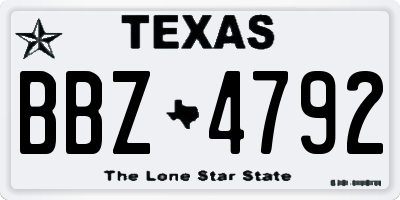 TX license plate BBZ4792
