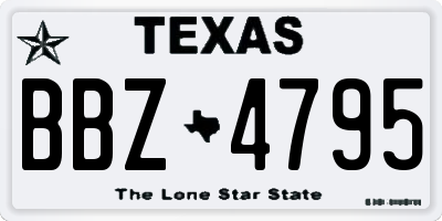 TX license plate BBZ4795