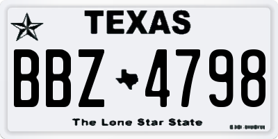 TX license plate BBZ4798