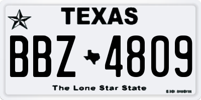 TX license plate BBZ4809