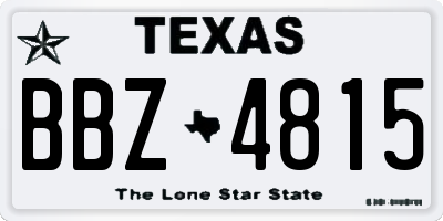 TX license plate BBZ4815
