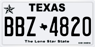 TX license plate BBZ4820