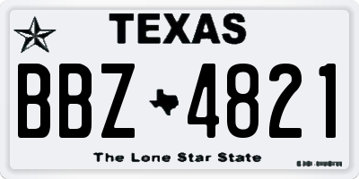 TX license plate BBZ4821