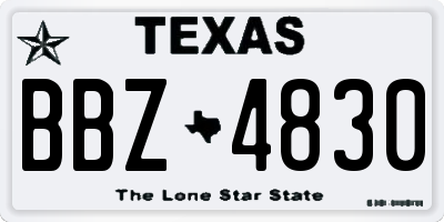 TX license plate BBZ4830
