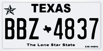 TX license plate BBZ4837