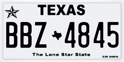 TX license plate BBZ4845