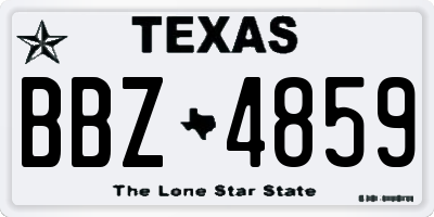TX license plate BBZ4859