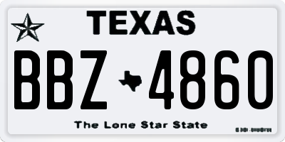 TX license plate BBZ4860