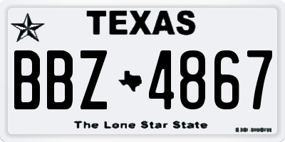 TX license plate BBZ4867