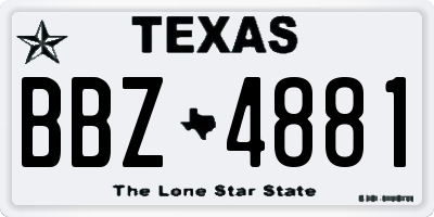 TX license plate BBZ4881