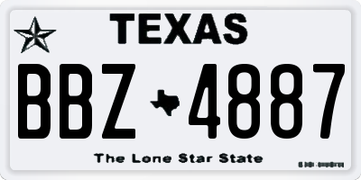 TX license plate BBZ4887