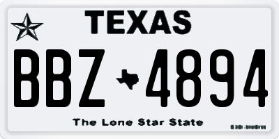 TX license plate BBZ4894