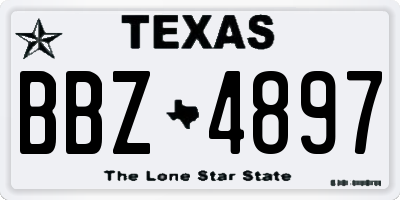 TX license plate BBZ4897