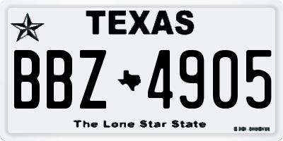 TX license plate BBZ4905