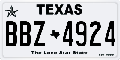 TX license plate BBZ4924