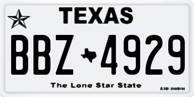 TX license plate BBZ4929