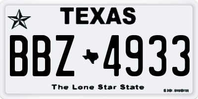 TX license plate BBZ4933