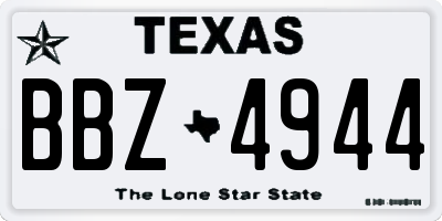 TX license plate BBZ4944